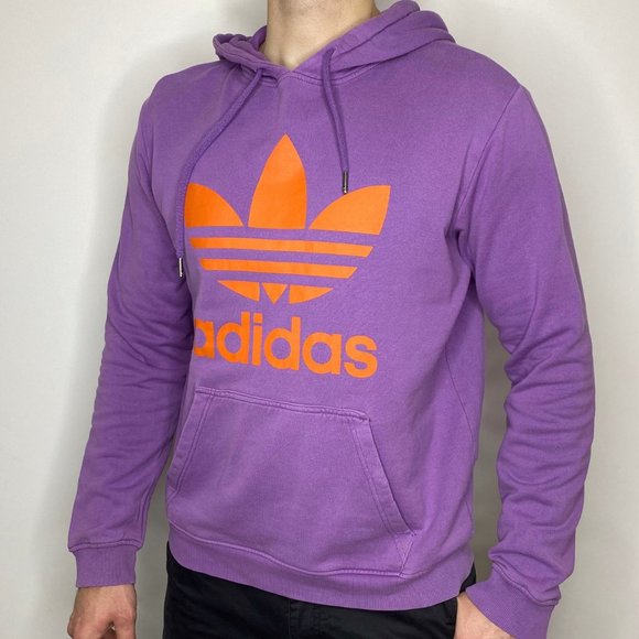 Adidas Spellout Logo Purple Hoodie - Picture 2 of 4